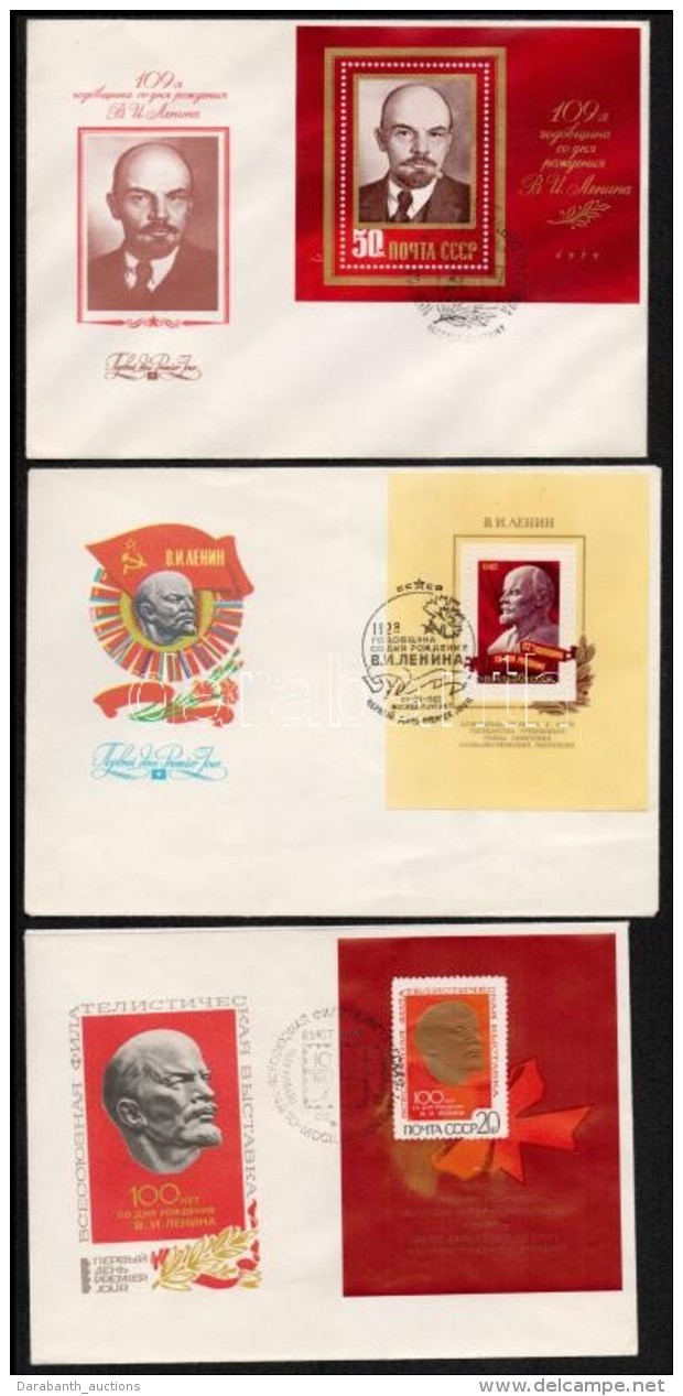 Szovjetuni&oacute; Lenin Mot&iacute;vum 10 Db Klf Blokk FDC-n Vagy Futott FDC-n - Other & Unclassified