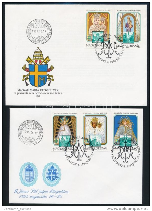 1991 Magyarorsz&aacute;gi M&aacute;ria Kegyhelyek V&aacute;gott Sor 2 FDC-n (5.000) - Other & Unclassified