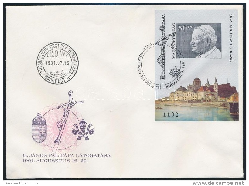 1991 II. J&aacute;nos P&aacute;l P&aacute;pa V&aacute;gott Blokk FDC-n (4.000) - Other & Unclassified