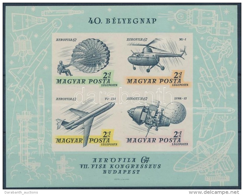 ** 1967 B&eacute;lyegnap (40.) - Aerofila (II.) V&aacute;gott Blokk (5.000) - Other & Unclassified