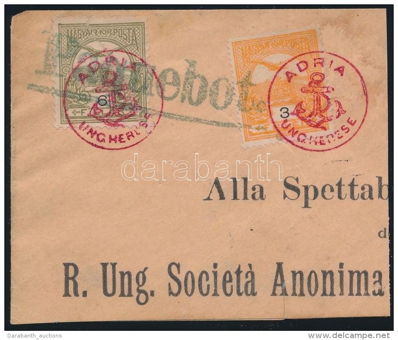 1906 Turul 3f + 6f Lev&eacute;ldarabon Piros 'ADRIA UNGHERESE' - Sonstige & Ohne Zuordnung