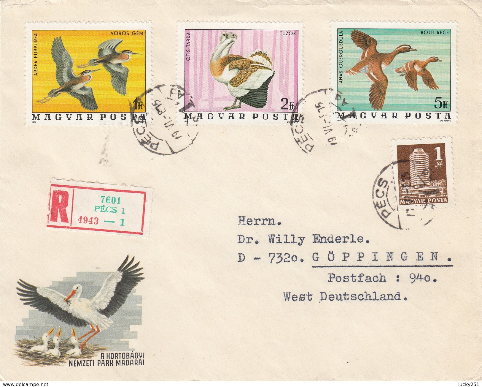 Hongrie - Lettre/Oiseaux Divers, Année 1977 Y.T. 2528-2539-2542 - Covers & Documents