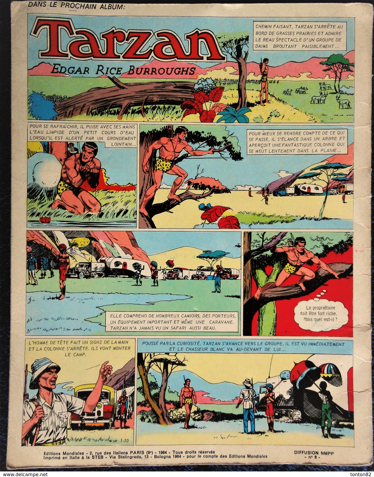TARZAN - N° 9 - Éditions Mondiales - Del DUCA - ( 1964 ) . - Tarzan