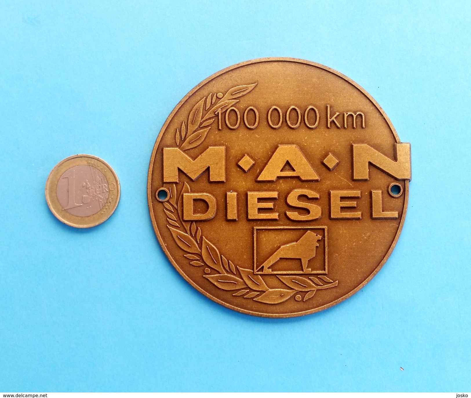 MAN Diesel - 100.000 Km ... Large Grill Badge Emblem Tractor Tracteur Traktor Trattore Truck Camion LKW Car Automobile - Tracteurs