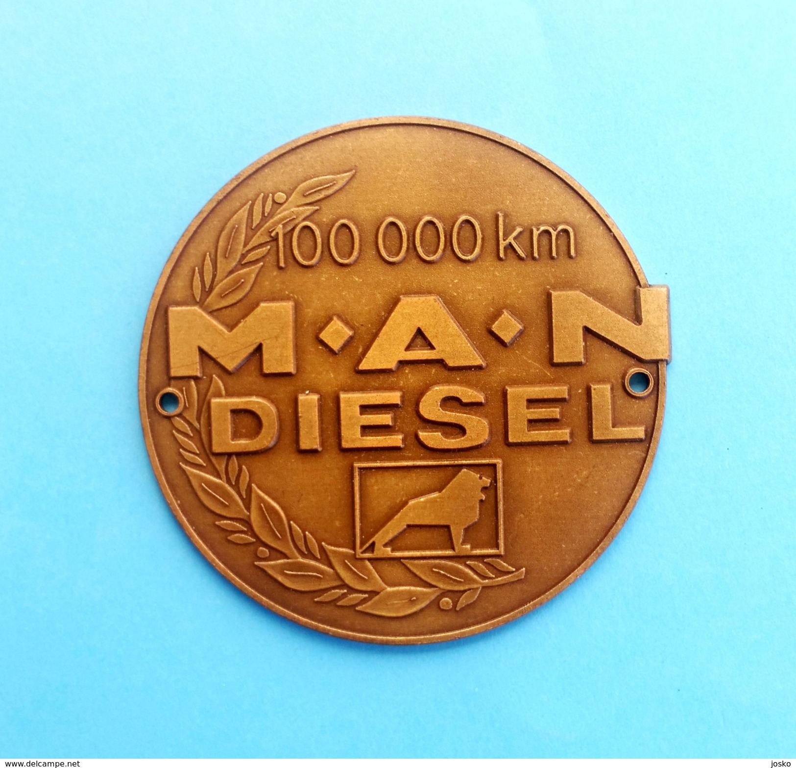 MAN Diesel - 100.000 Km ... Large Grill Badge Emblem Tractor Tracteur Traktor Trattore Truck Camion LKW Car Automobile - Tracteurs