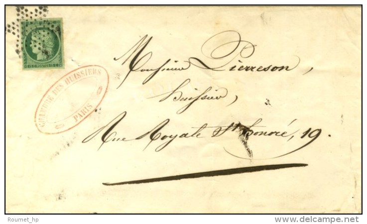 Etoile / N&deg; 2 (infime Froissure) Sur Lettre De Paris Pour Paris, Au Verso C&agrave;d D'arriv&eacute;e 1852. -... - 1849-1850 Ceres