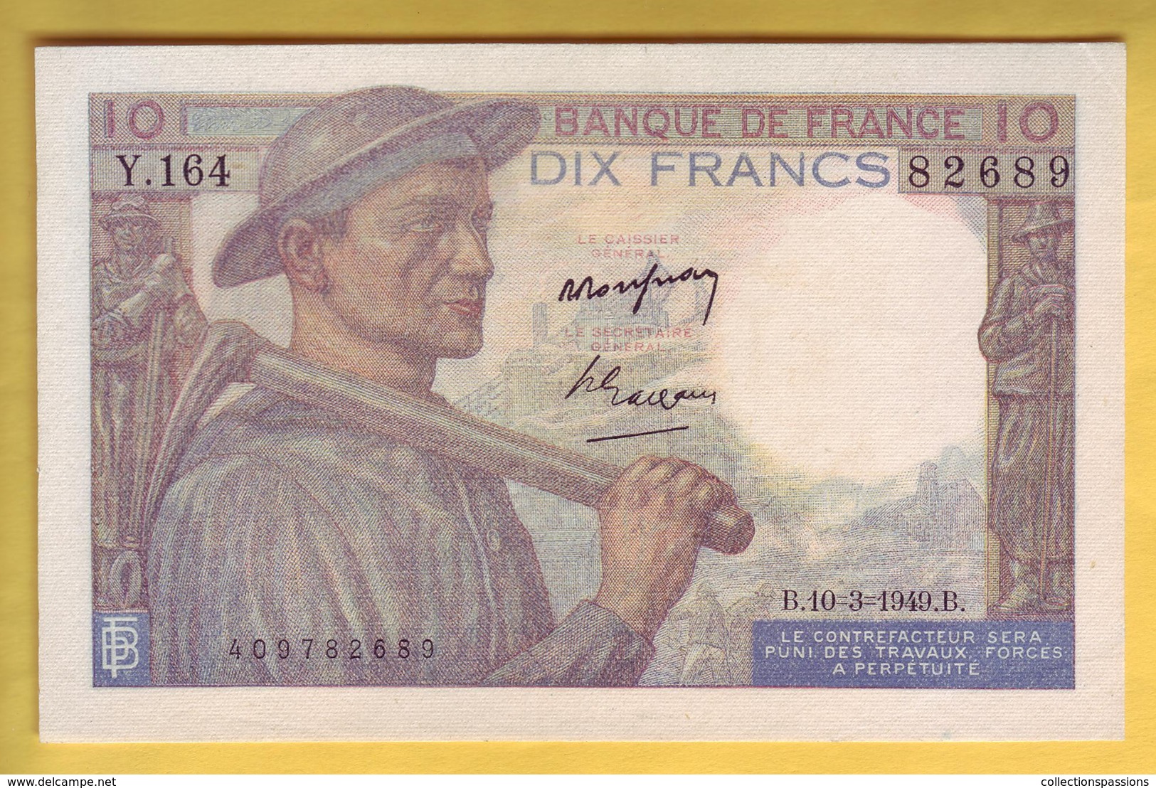 BILLET FRANCAIS - 10 Francs Mineur 10.3.1949 SUP+ - 10 F 1941-1949 ''Mineur''