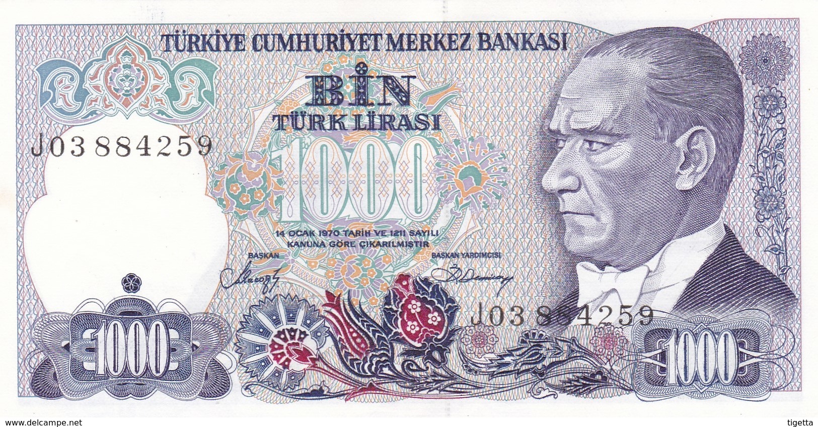 TURCHIA  1000 LIRASI  1970  FDS - Turchia