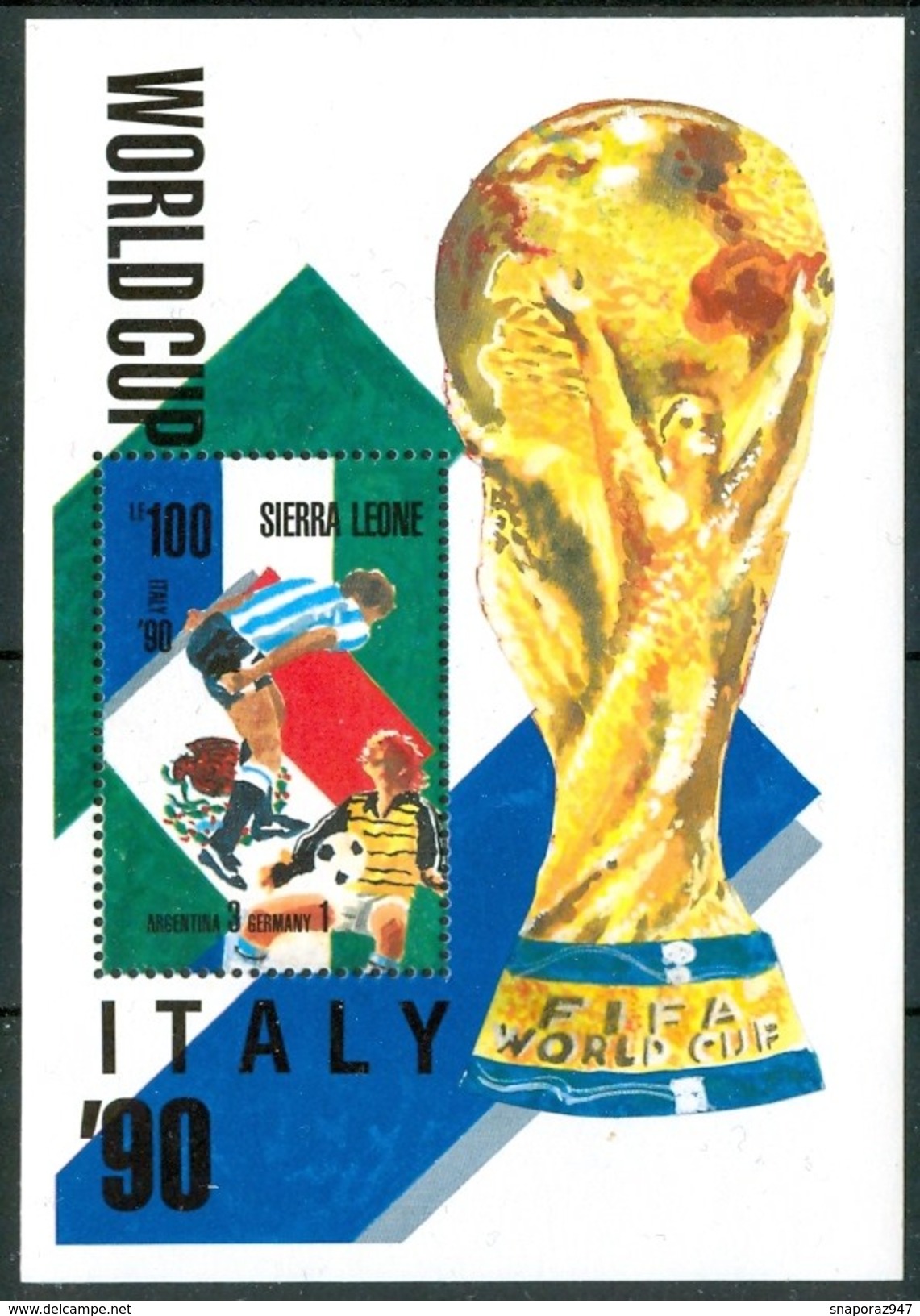 1989 Sierra Leone "Italia 90" Coppa Del Mondo World Cup Coupe Du Monde Calcio Football Block MNH** RR78 - 1990 – Italia