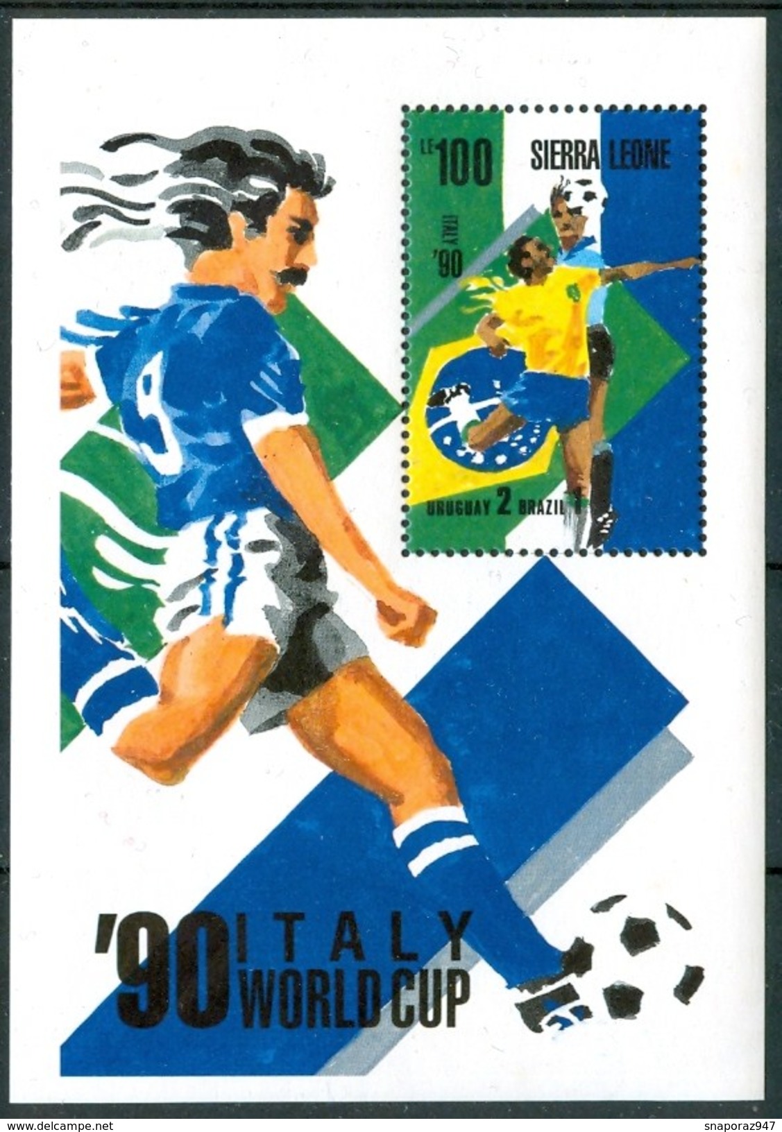 1989 Sierra Leone "Italia 90" Coppa Del Mondo World Cup Coupe Du Monde Calcio Football Block MNH** RR80 - 1990 – Italia