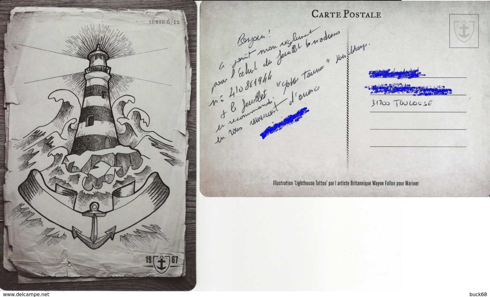 Carte Postale CPM Phare Lighthouse Leuchtturm Illustration De Wayne FALLON - Lighthouses