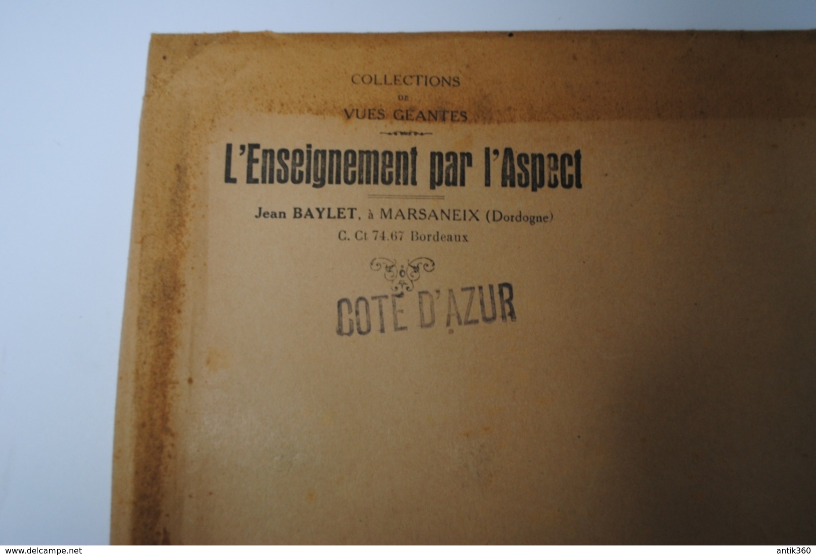 Rare Lot De 10 Vues Géantes Type CPA LA COTE D'AZUR L'enseignement Par L'Aspect Baylet NICE MONACO VILLEFRANCHE CANNES.. - Provence-Alpes-Côte D'Azur