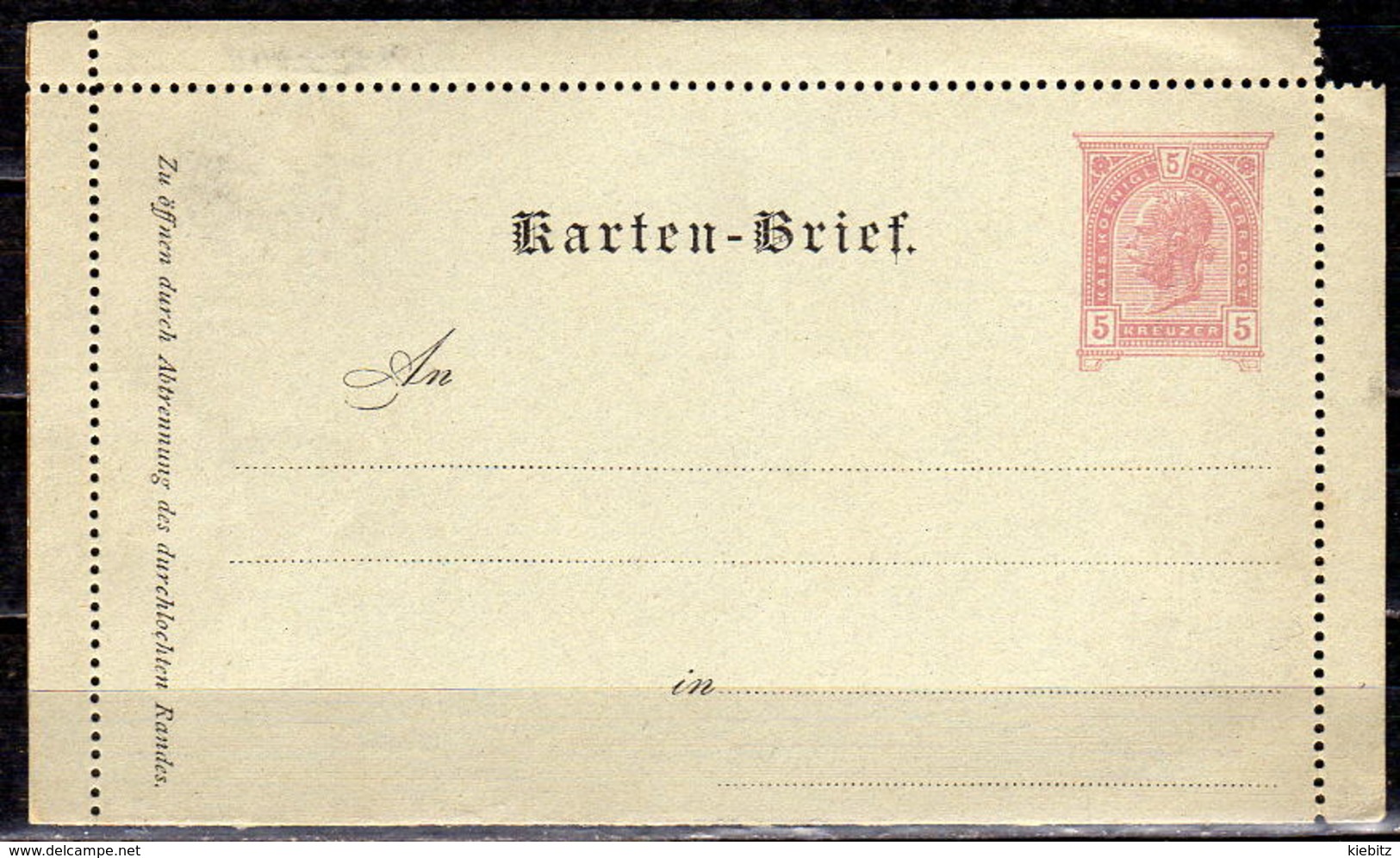 ÖSTERREICH 1890 - Kartenbrief K 22 Deutsch - Kartenbriefe