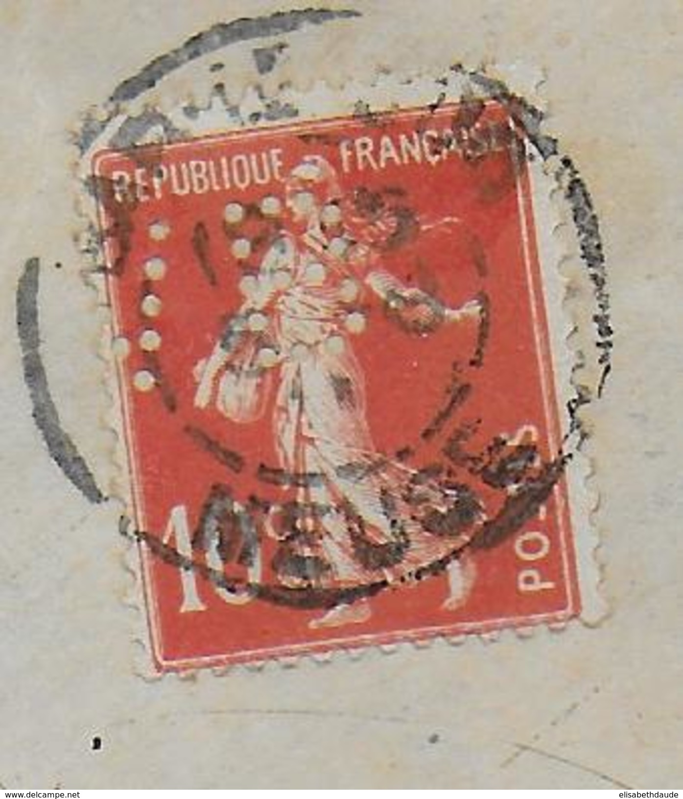 1911 - SEMEUSE - PERFORE Sur ENVELOPPE  "VARIN-BERNIER & Fils" à BAR LE DUC (MEUSE) - Sonstige & Ohne Zuordnung