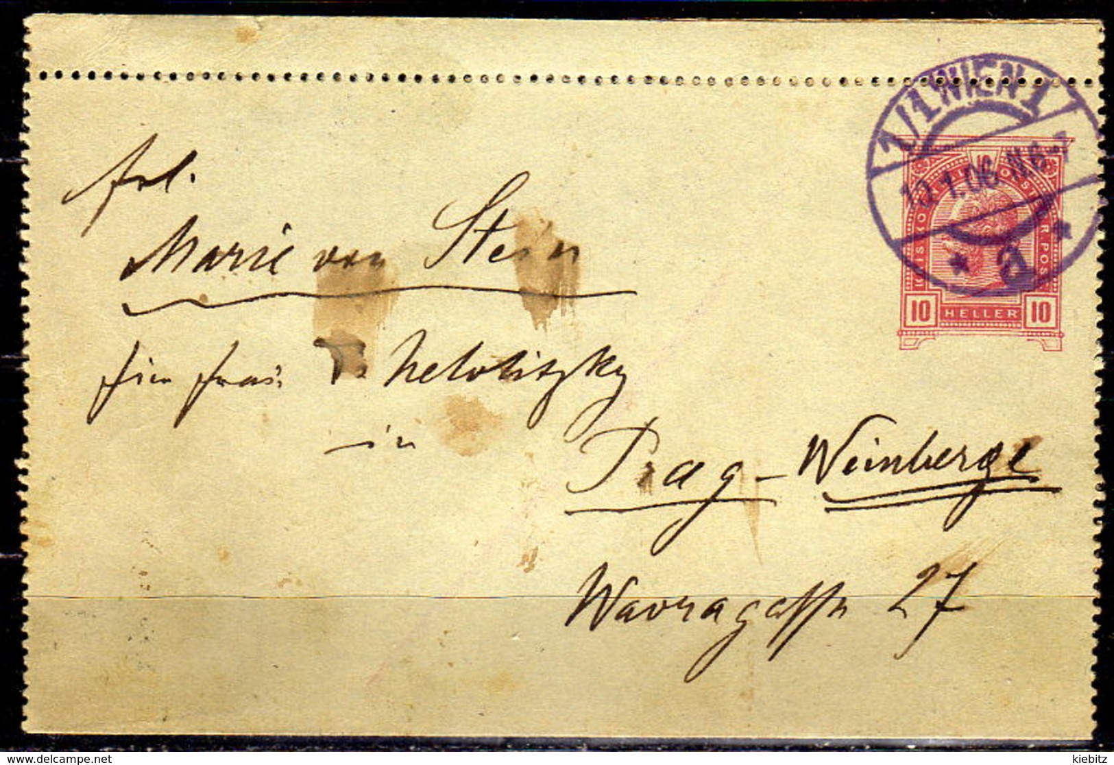 ÖSTERREICH 1899 - Kartenbrief K 42 Gelaufen 1906 Wien-Prag - Carte-Lettere