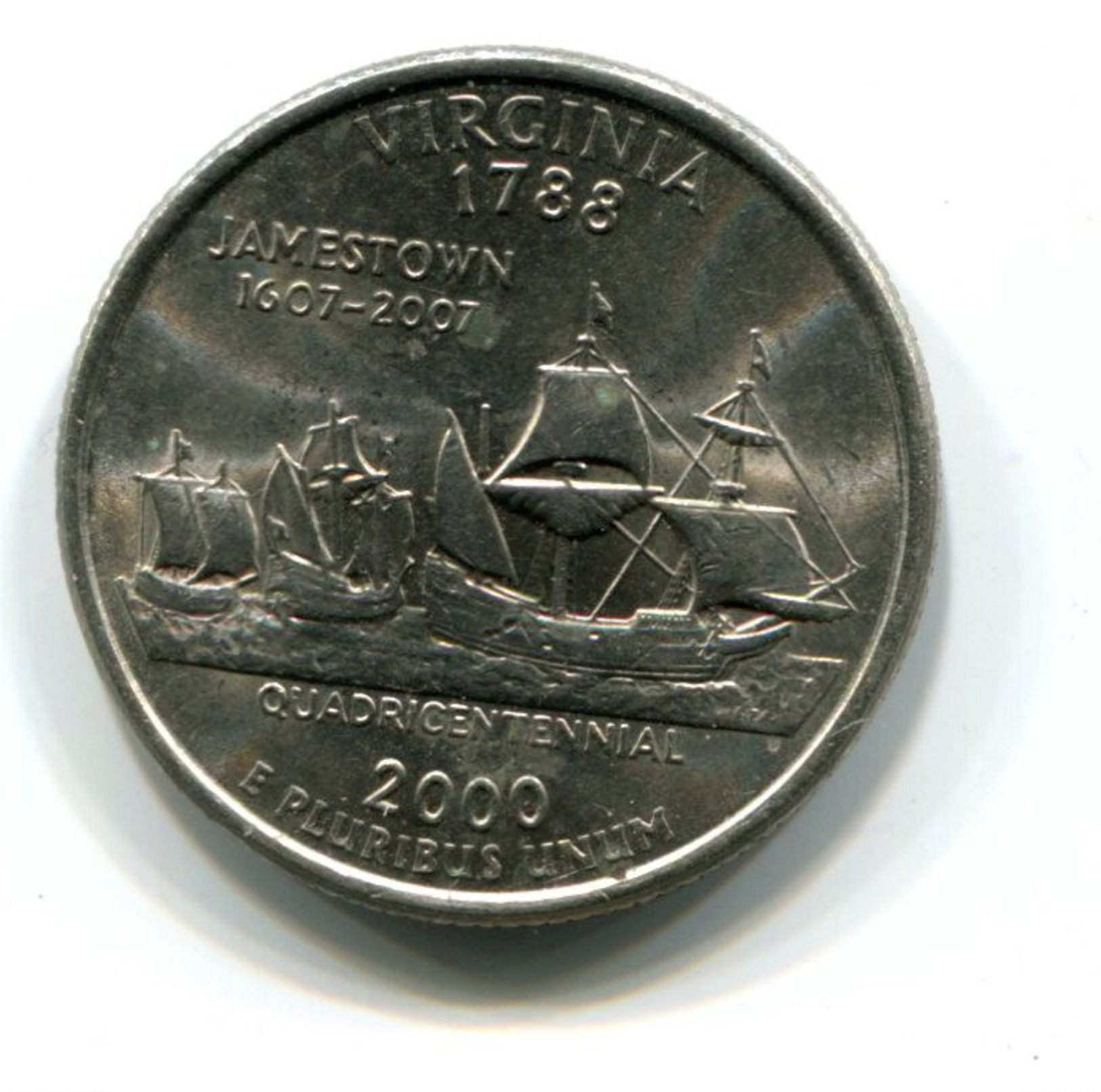 2000 USA Virginia 25c  Coin - 1999-2009: State Quarters