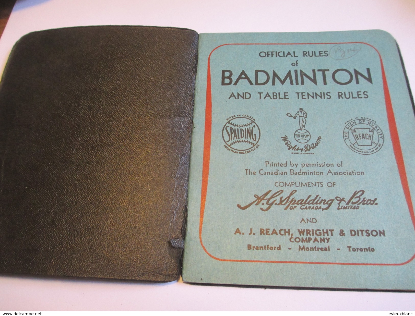 Fascicule/Sports/Official Rules Badminton And Table Tennis Rules /Canadian Badminton Assoc/Toronto/Canada/1948    SPO110 - 1950-Now