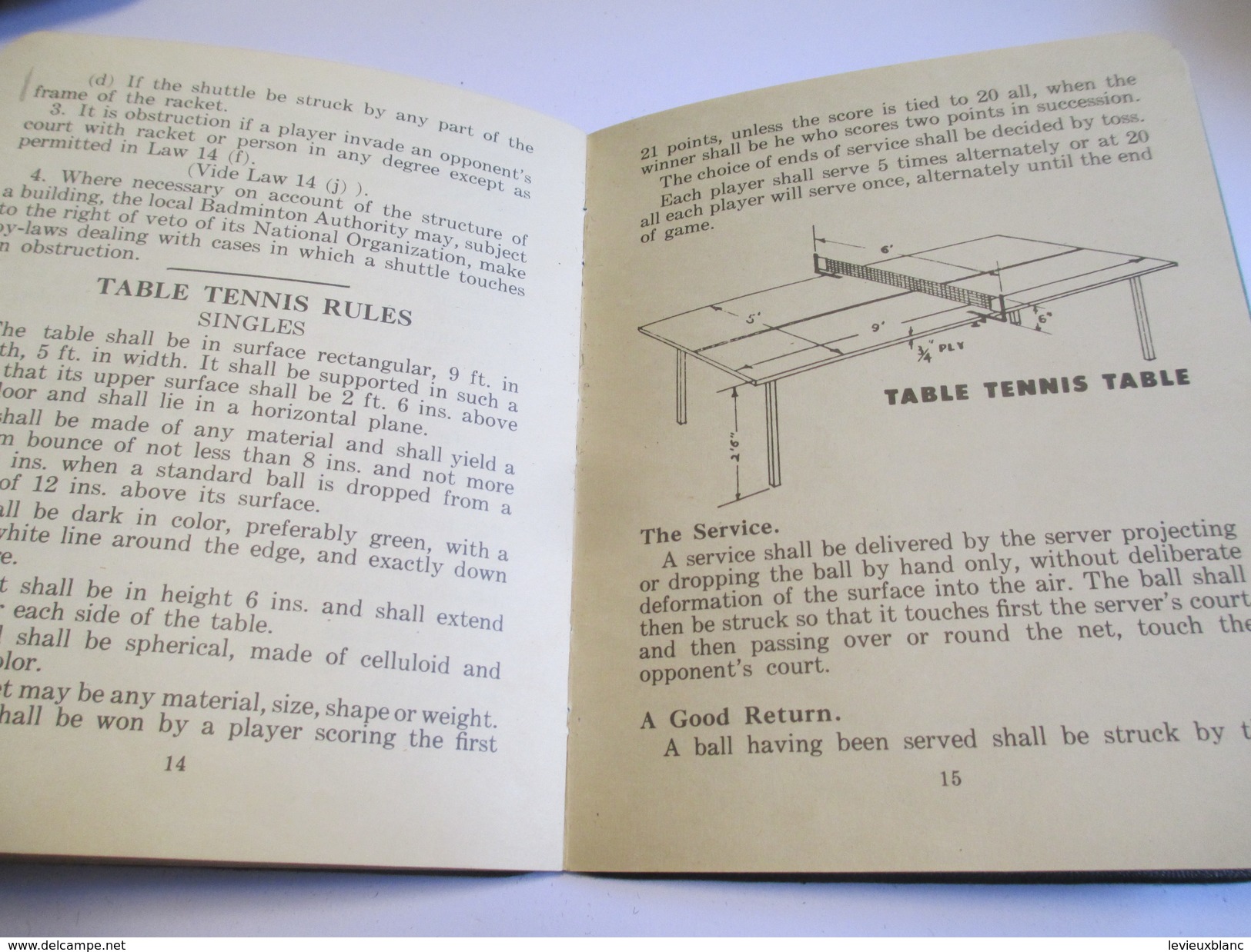 Fascicule/Sports/Official Rules Badminton and Table Tennis rules /Canadian Badminton Assoc/Toronto/Canada/1948    SPO110