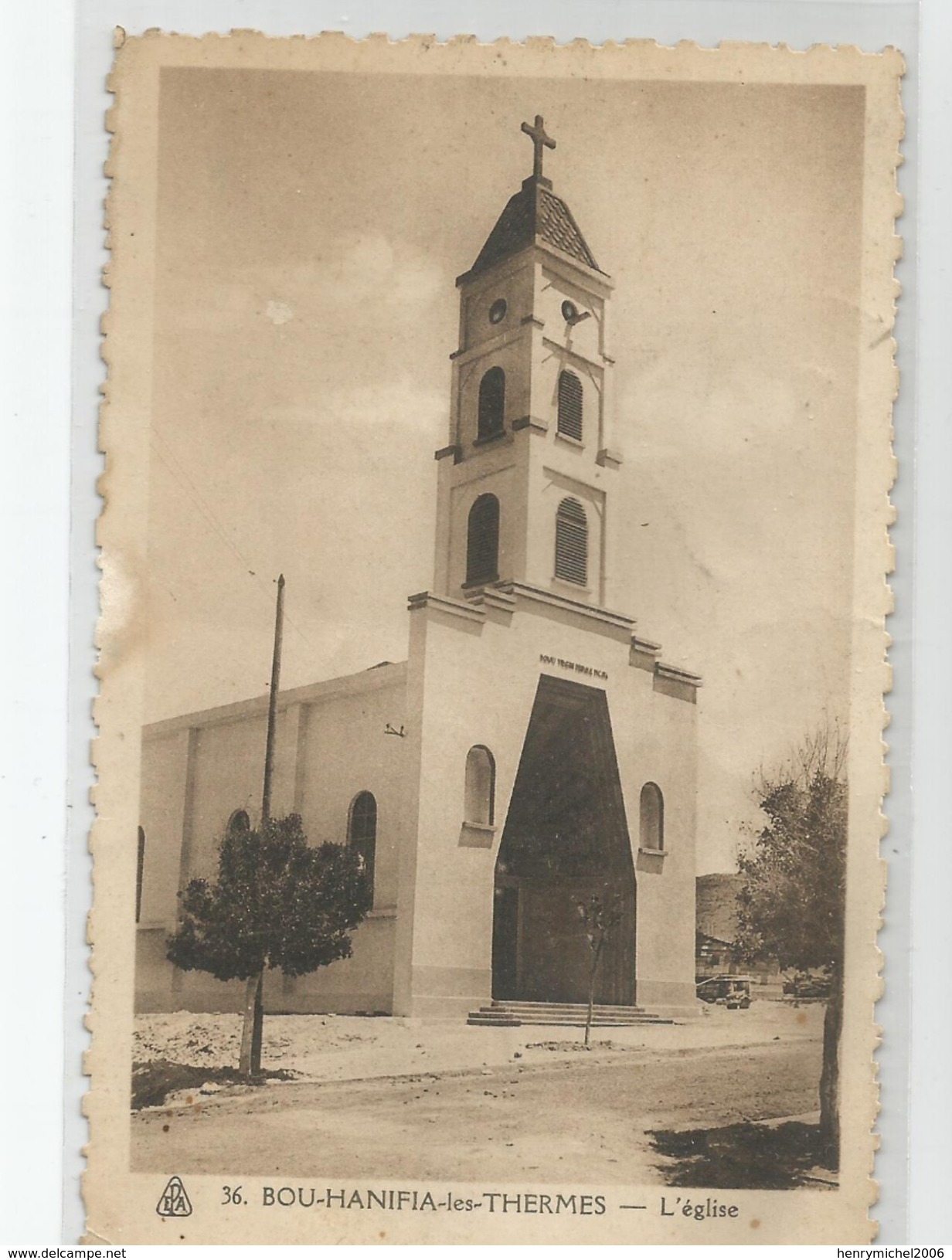 Marcophilie - Bou Hanifa Les Thermes Oran  L'église Cachet 1942 En Fm - Guerre De 1939-45