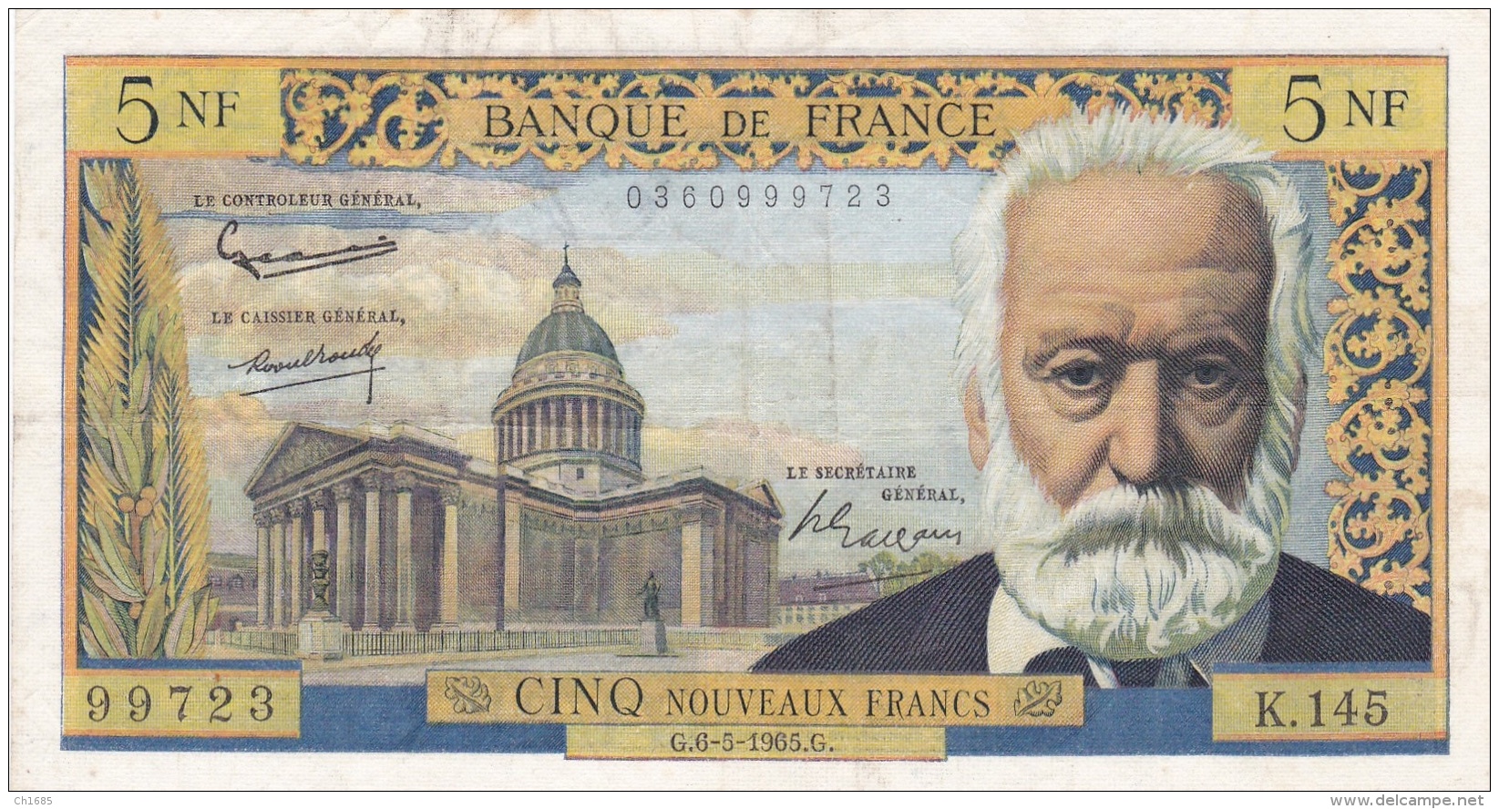 5 Francs Victor Hugo  Ref  Fayette 56/18 - 5 NF 1959-1965 ''Victor Hugo''