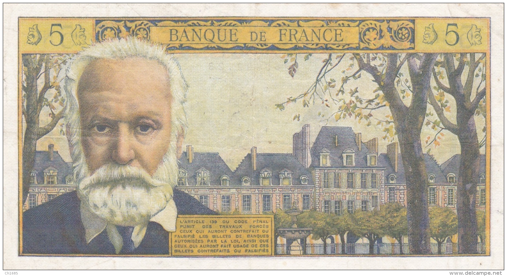 5 Francs Victor Hugo  Ref  Fayette 56/18 - 5 NF 1959-1965 ''Victor Hugo''