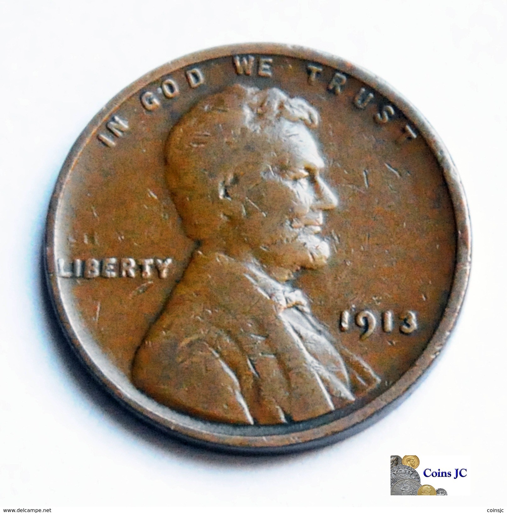 US - 1 Cent - Lincoln - 1913 - 1909-1958: Lincoln, Wheat Ears Reverse