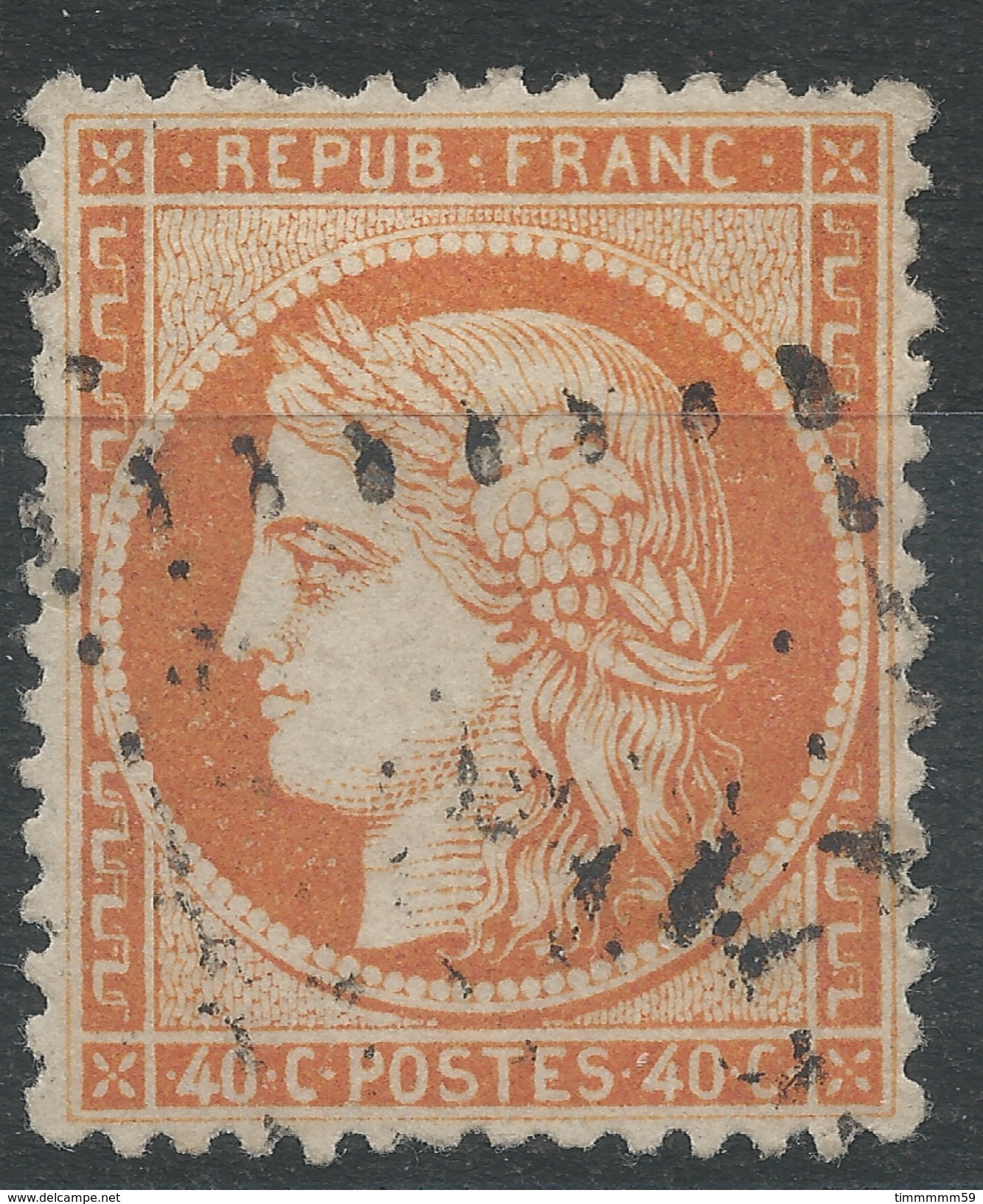 Lot N°33977   Variété/n°38, Oblit GC, Trait Blanc Perles NORD OUEST - 1870 Siege Of Paris