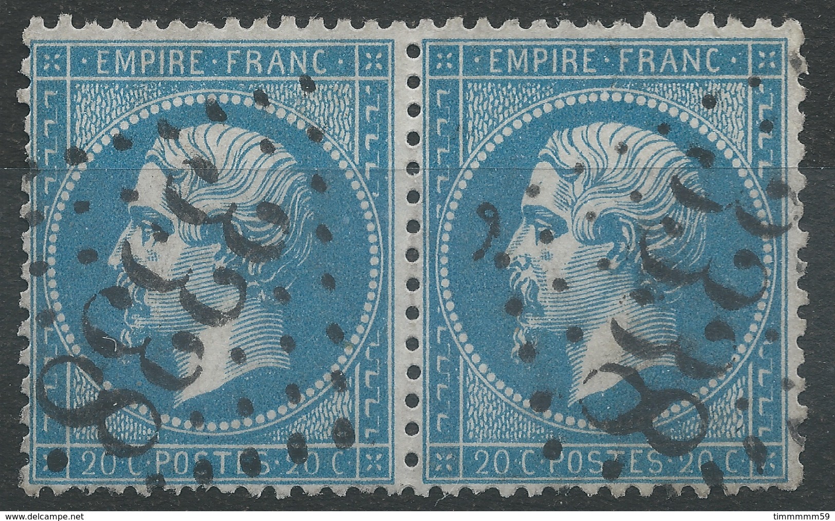 Lot N°33983   Paire Du N°22, Oblit GC 3338 LA LIVINIERE(33), Ind 23 Ou SAVERNE(67), Ind 4 - 1862 Napoleone III