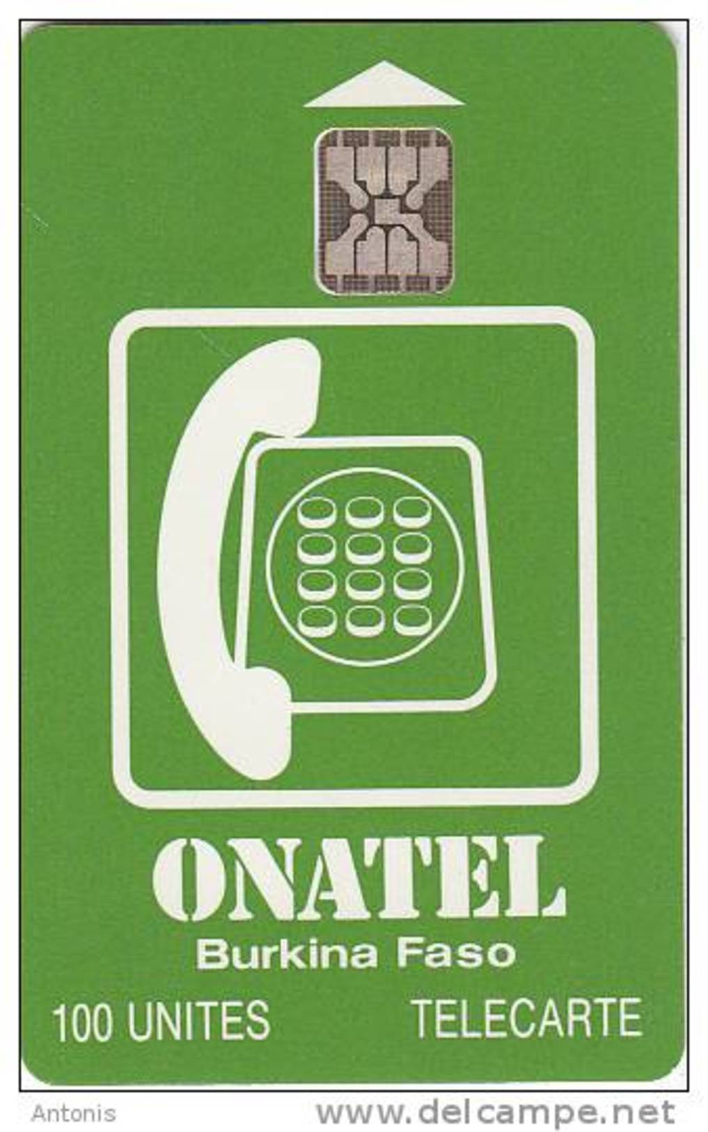 BURKINA FASO - Onatel Logo(green & White), Chip SC5, CN : C4C100971, Used - Burkina Faso