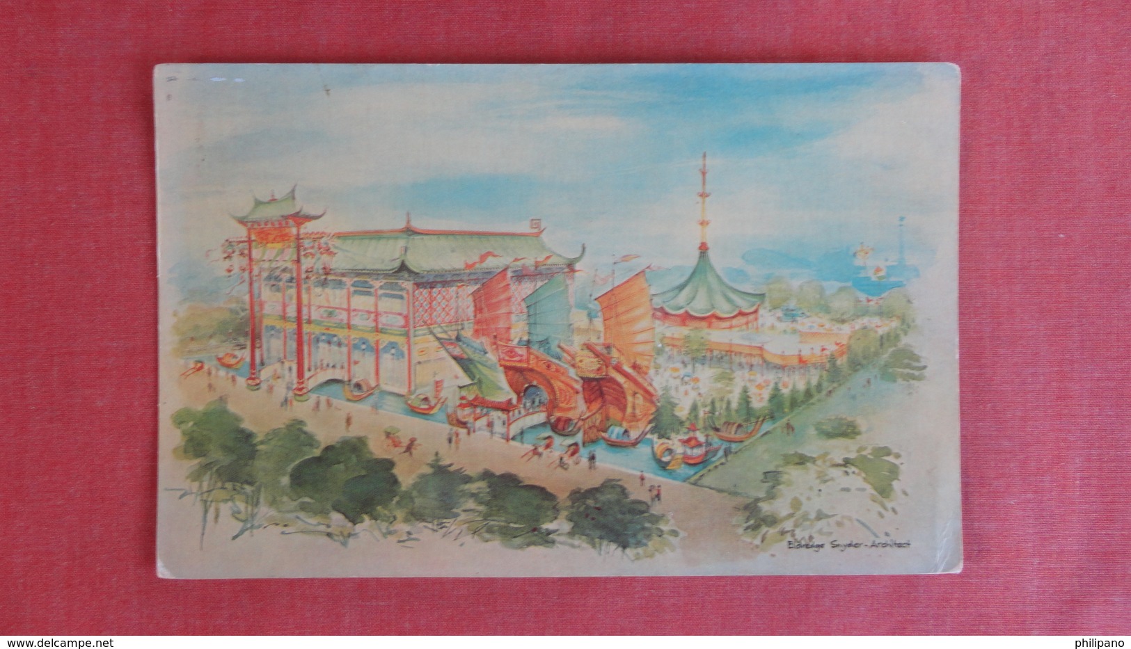 China (Hong Kong) Pavilion NY Worlds Fair 1964-64 -ref      -2466 - China (Hong Kong)