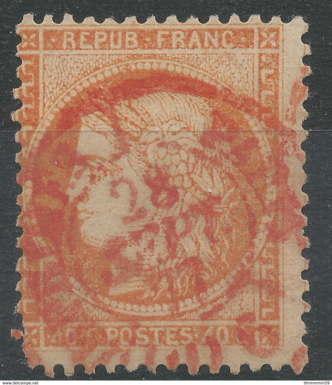 Lot N°33989   N°38, Oblit Cachet à Date Des Imprimés ROUGE - 1870 Siege Of Paris
