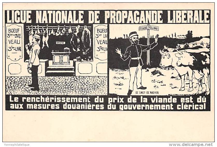 BELGIQUE - Ligue Nationale De Propagande Libérale - Carte Illustrée - Bovins / Bovids - Autres & Non Classés