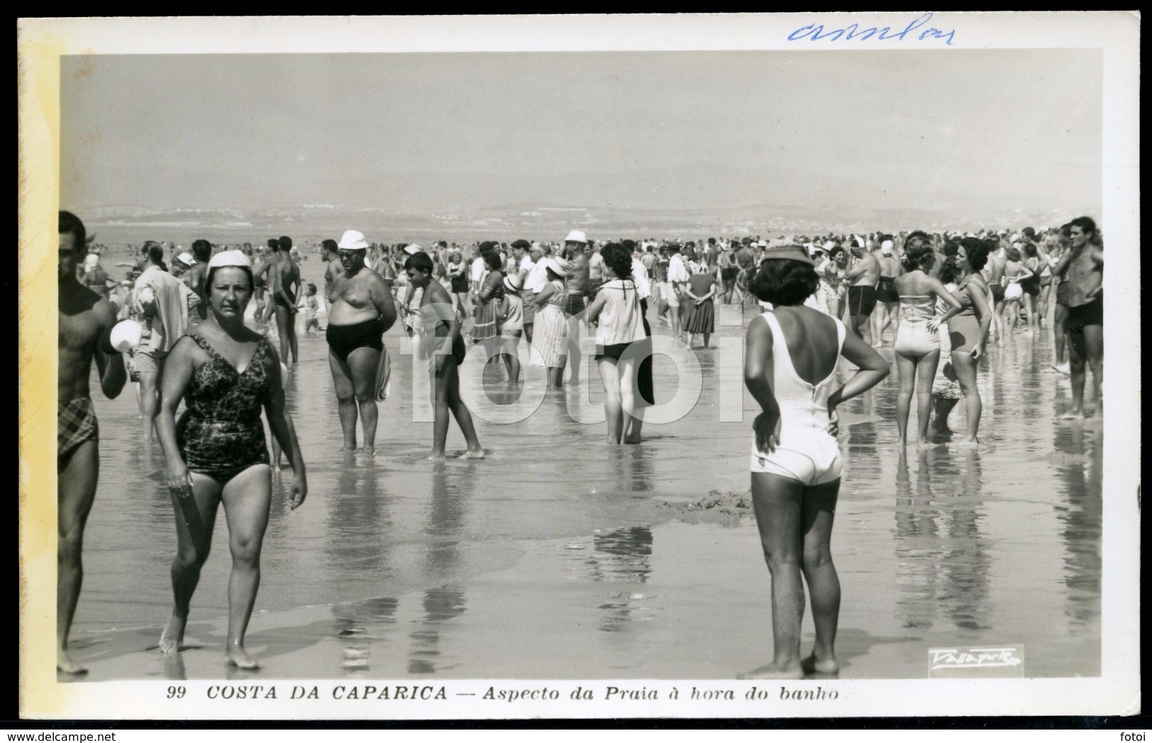 REAL PHOTO FOTO POSTCARD COSTA DA CAPARICA BEACH ALMADA PORTUGAL CARTE POSTAL - Setúbal