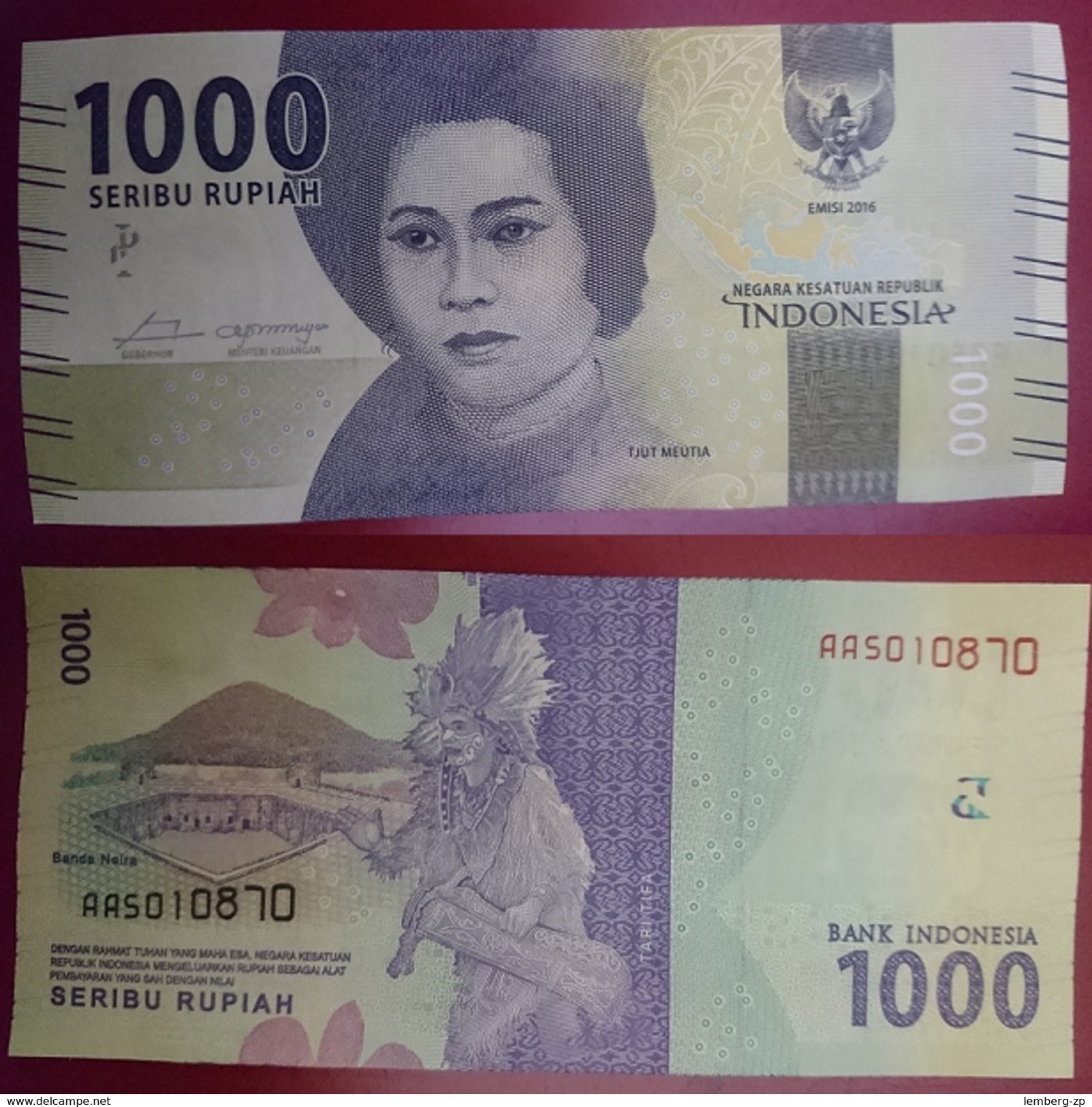 Indonesia - 1000 Rupees 2016 UNC Lemberg-Zp NEW - Indonesia