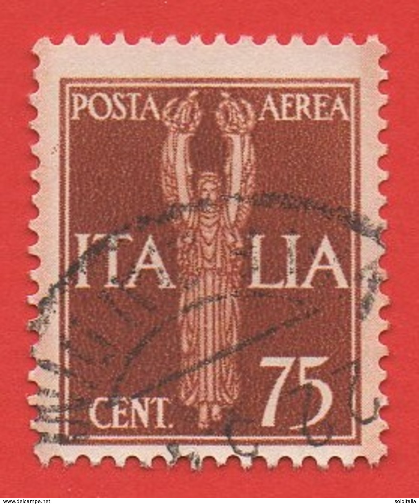 1932 (12) Soggetti Allegorici Cent. 75 - Leggi Il Messaggio Del Venditore - Posta Aerea