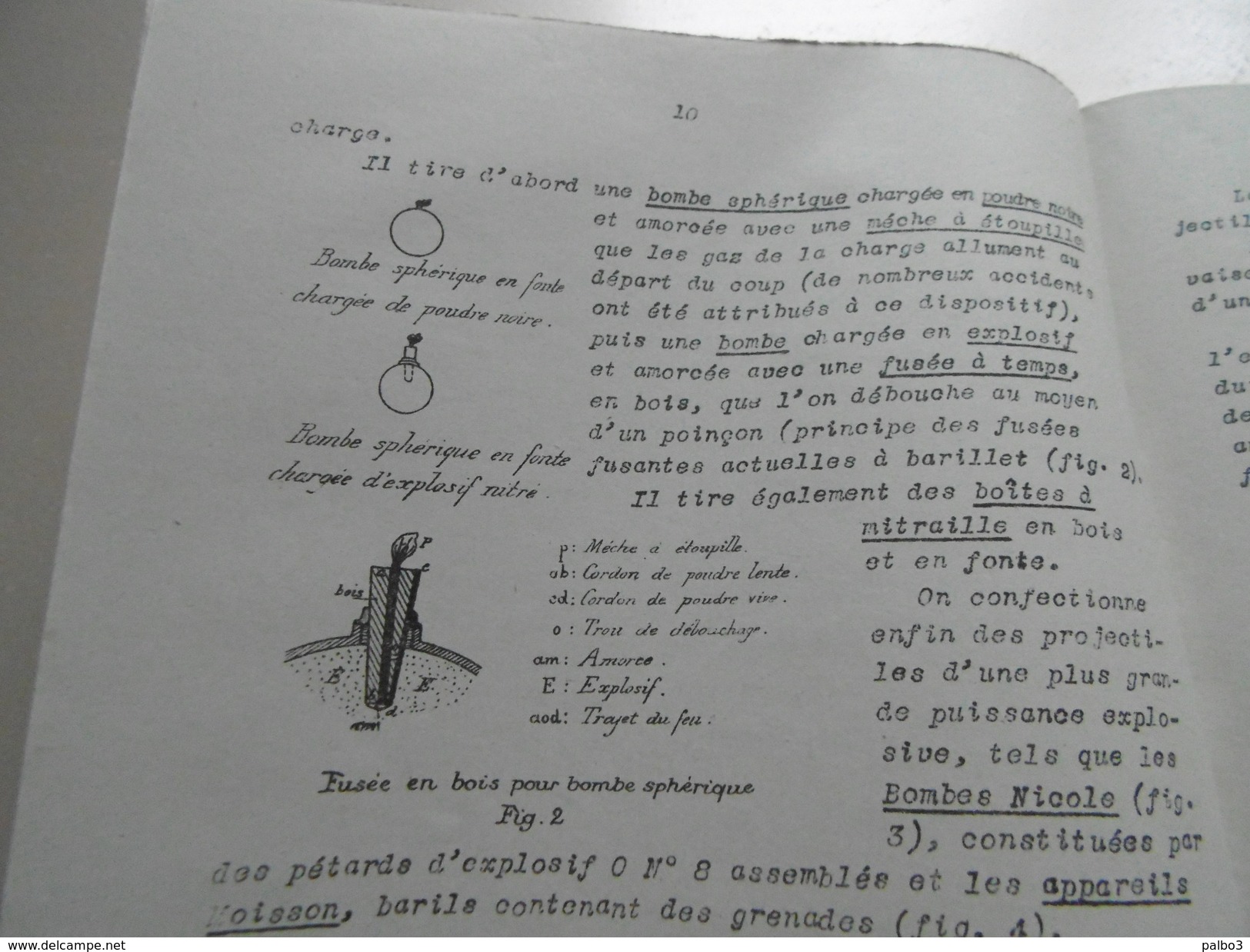 livre manuel Cours d artillerie de tranchée Organisation des materiels edition 1927 Crapouillot tete fusée obus