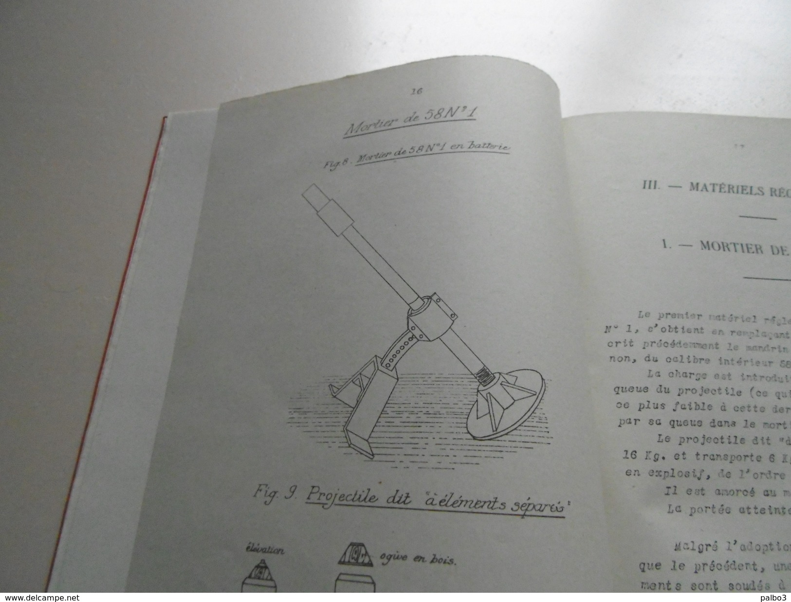 livre manuel Cours d artillerie de tranchée Organisation des materiels edition 1927 Crapouillot tete fusée obus