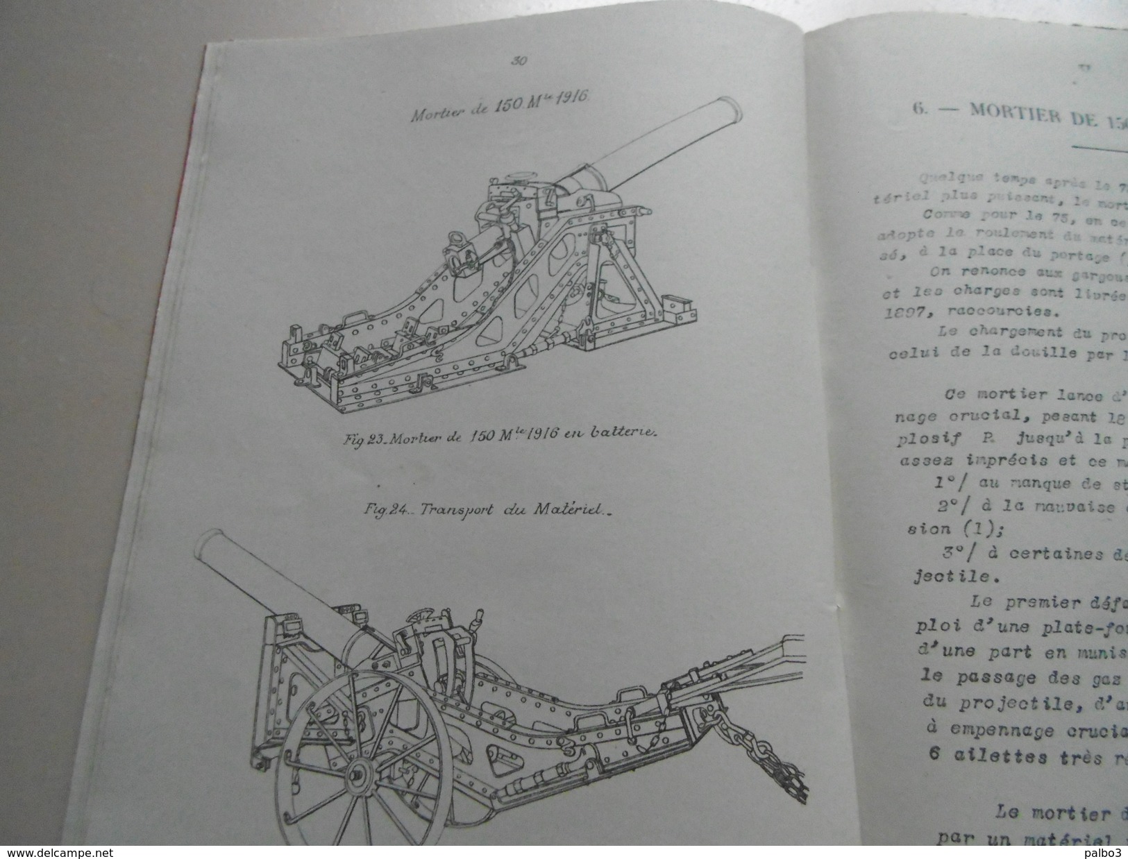 livre manuel Cours d artillerie de tranchée Organisation des materiels edition 1927 Crapouillot tete fusée obus