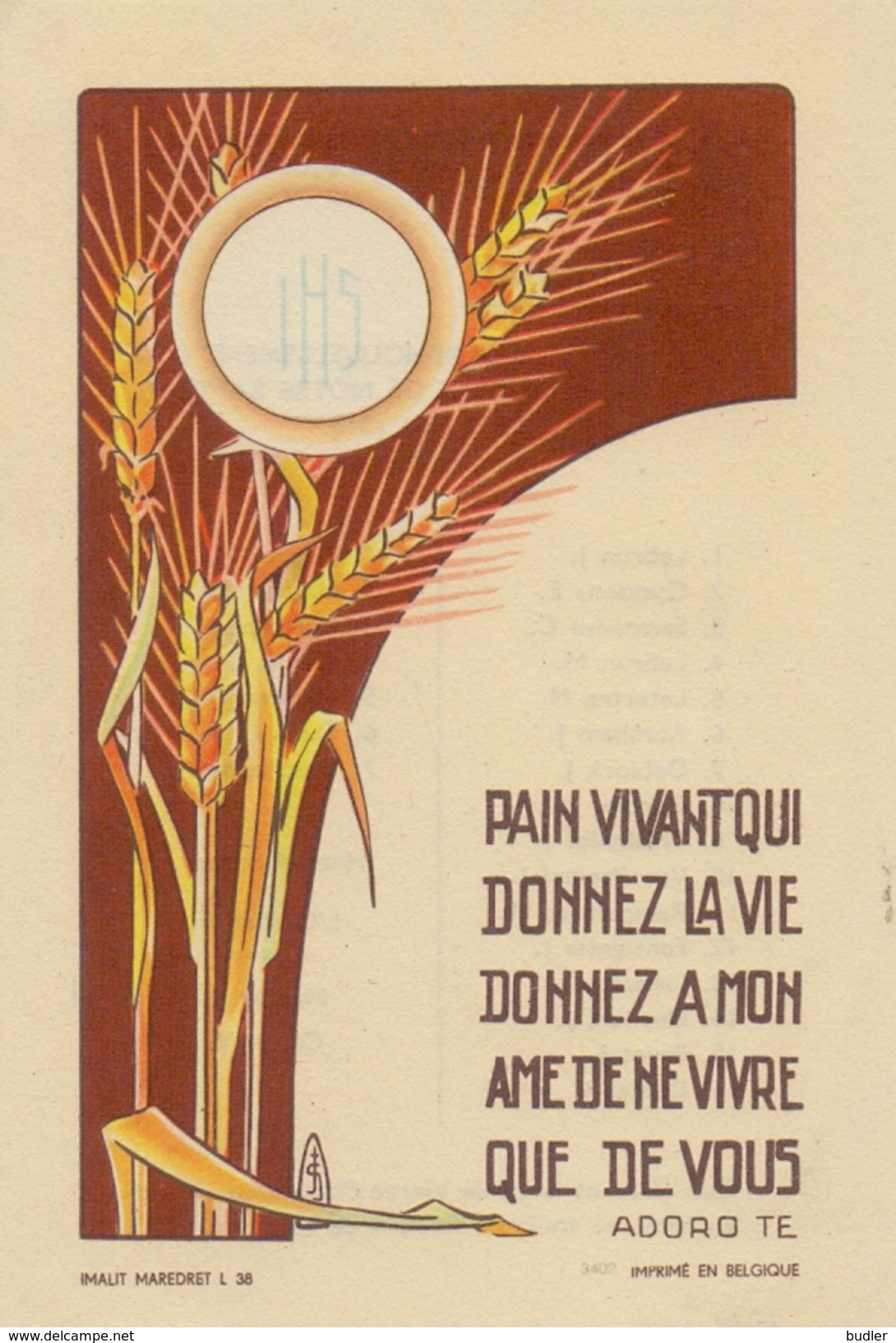 BELGIË/BELGIQUE:1948:Bidprentje/Image Pieuse Du Renouvellement  Des Voeux De Notre Baptême Le 2 Mai 1948 &ndash; FAYT-le - Religion & Esotericism