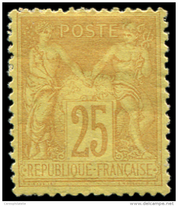 92   25c. Bistre Sur Jaune, Ch. Un Peu Forte, Sinon TB - Sonstige & Ohne Zuordnung