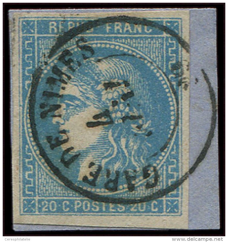 46B  20c. Bleu, T III, R II, Obl. GC, Petit Bdf, TTB/Superbe - Other & Unclassified