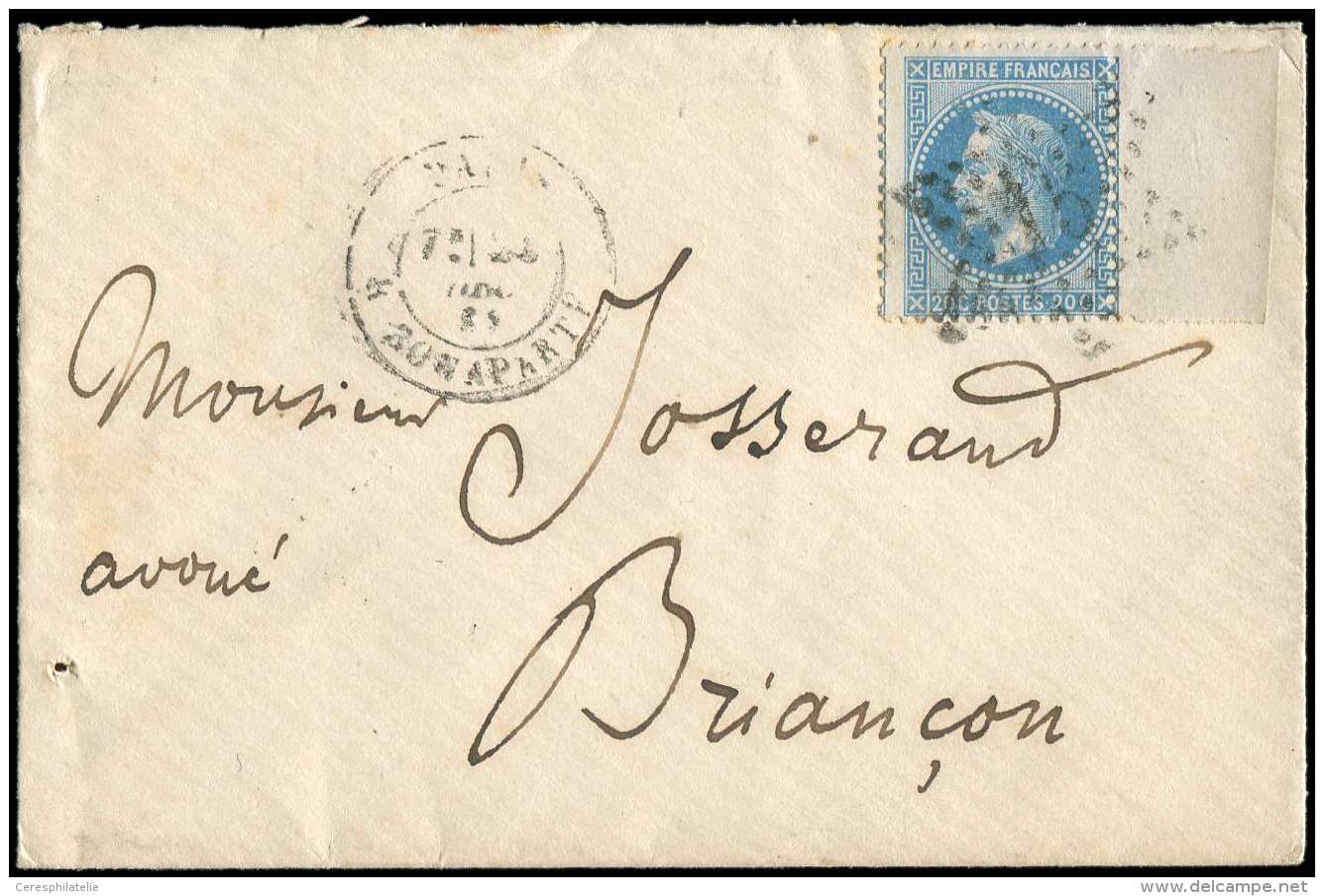 29A  20c. Bleu, T I, Bdf, Obl. Etoile 15 S. Env., C&agrave;d R. BONAPARTE 22/12/(68), TTB - Sonstige & Ohne Zuordnung