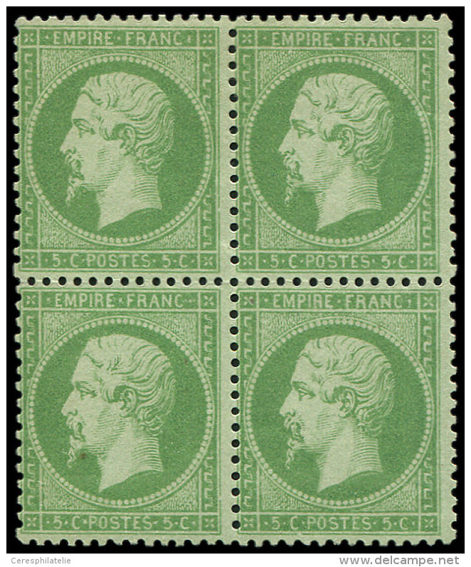 20    5c. Vert, BLOC De 4, Paire Sup. *, TB - Other & Unclassified