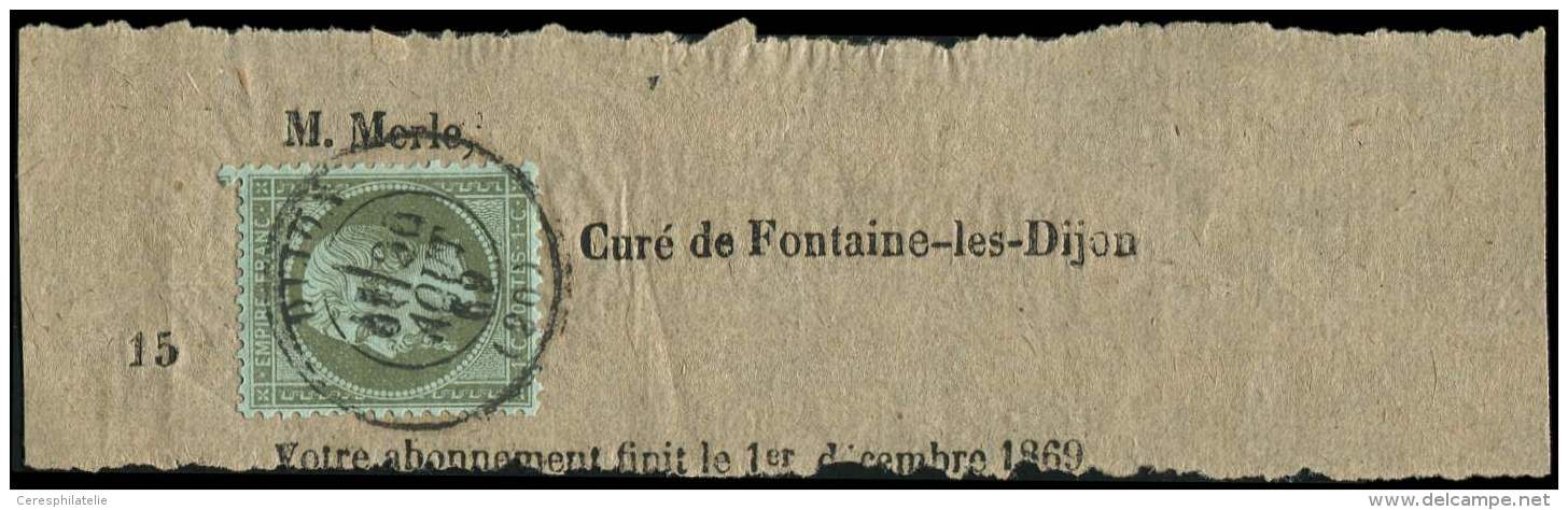 19    1c. Olive, Obl. C&agrave;d T17 DIJON 8/69 S. Grande Partie De Bande, TB - Other & Unclassified