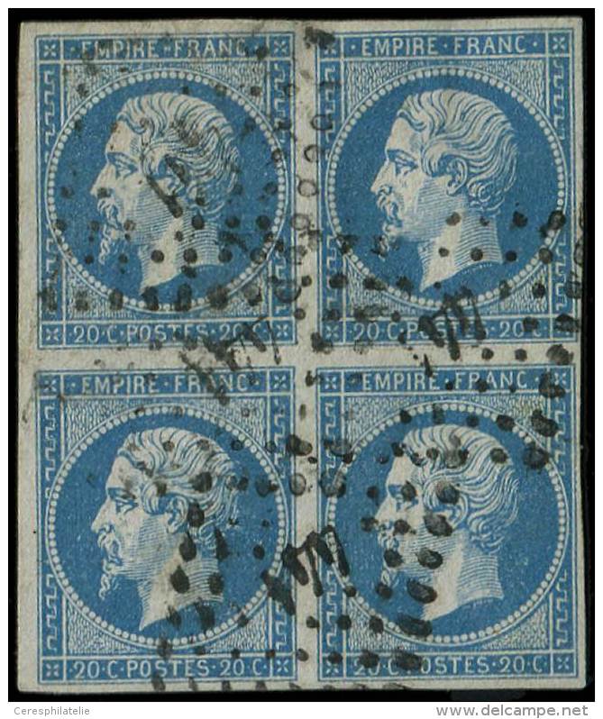 14Ad 20c. Bleu S. VERT, T I, BLOC De 4 Obl. PC 441, R En Bloc, TB - Other & Unclassified