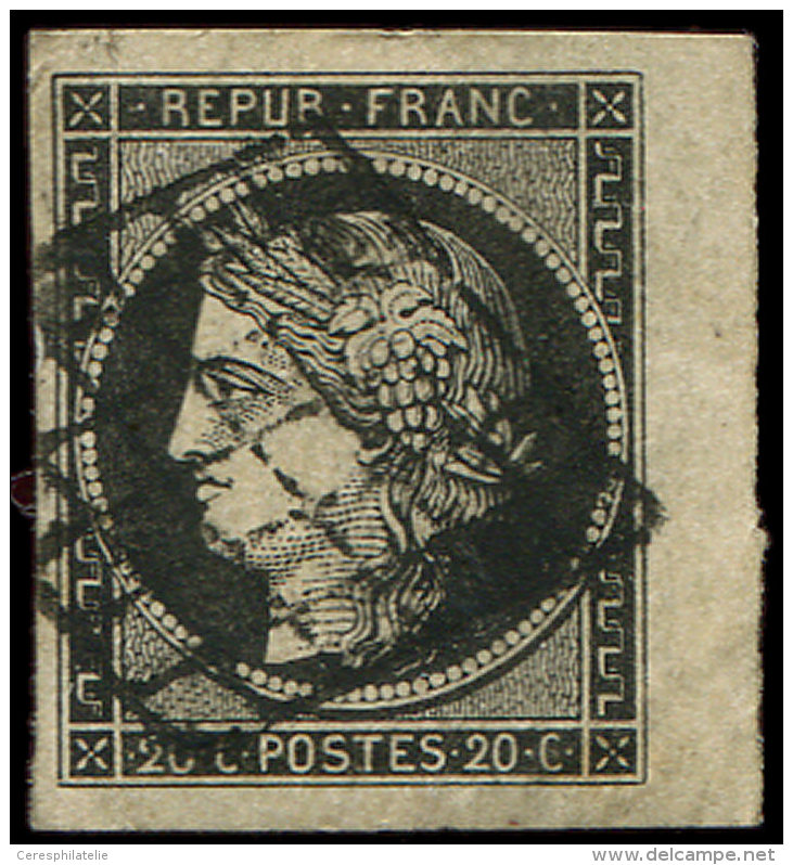 3f   20c. Noir Sur Teint&eacute;, Petit Bdf, Obl. GRILLE, TB/TTB, N&deg; Maury - Autres & Non Classés