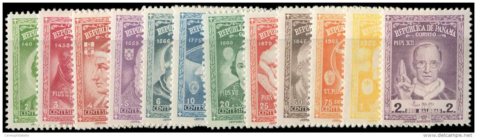 PANAMA (REPUBLIQUE) 487/98 : S&eacute;rie Des Papes De 1956, NON EMIS, TB, N&deg; Michel - Sonstige & Ohne Zuordnung