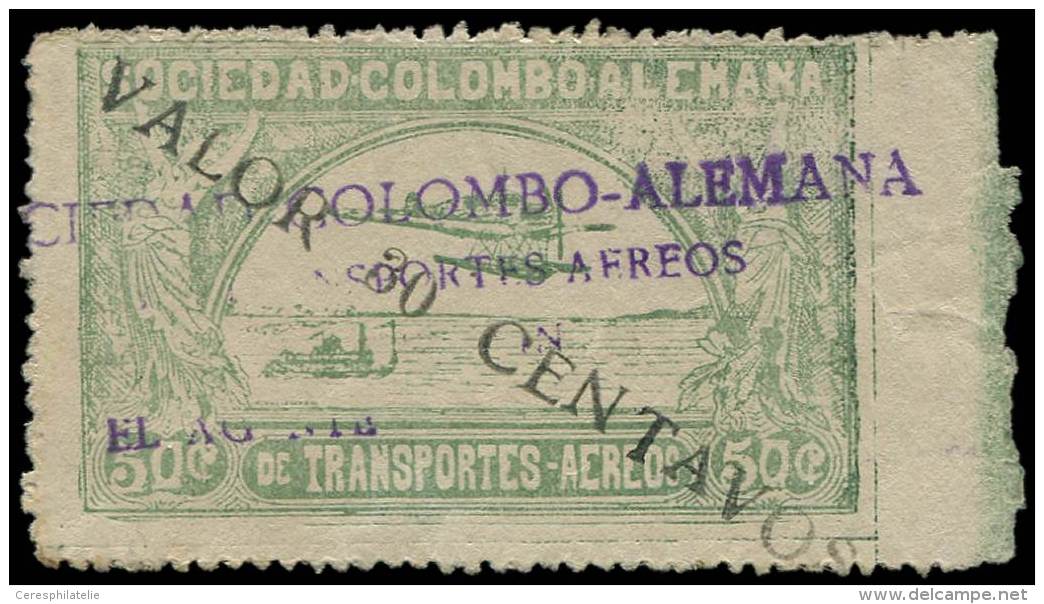 COLOMBIE PA 23B : 30c. Sur 50c. Vert, TB - Other & Unclassified