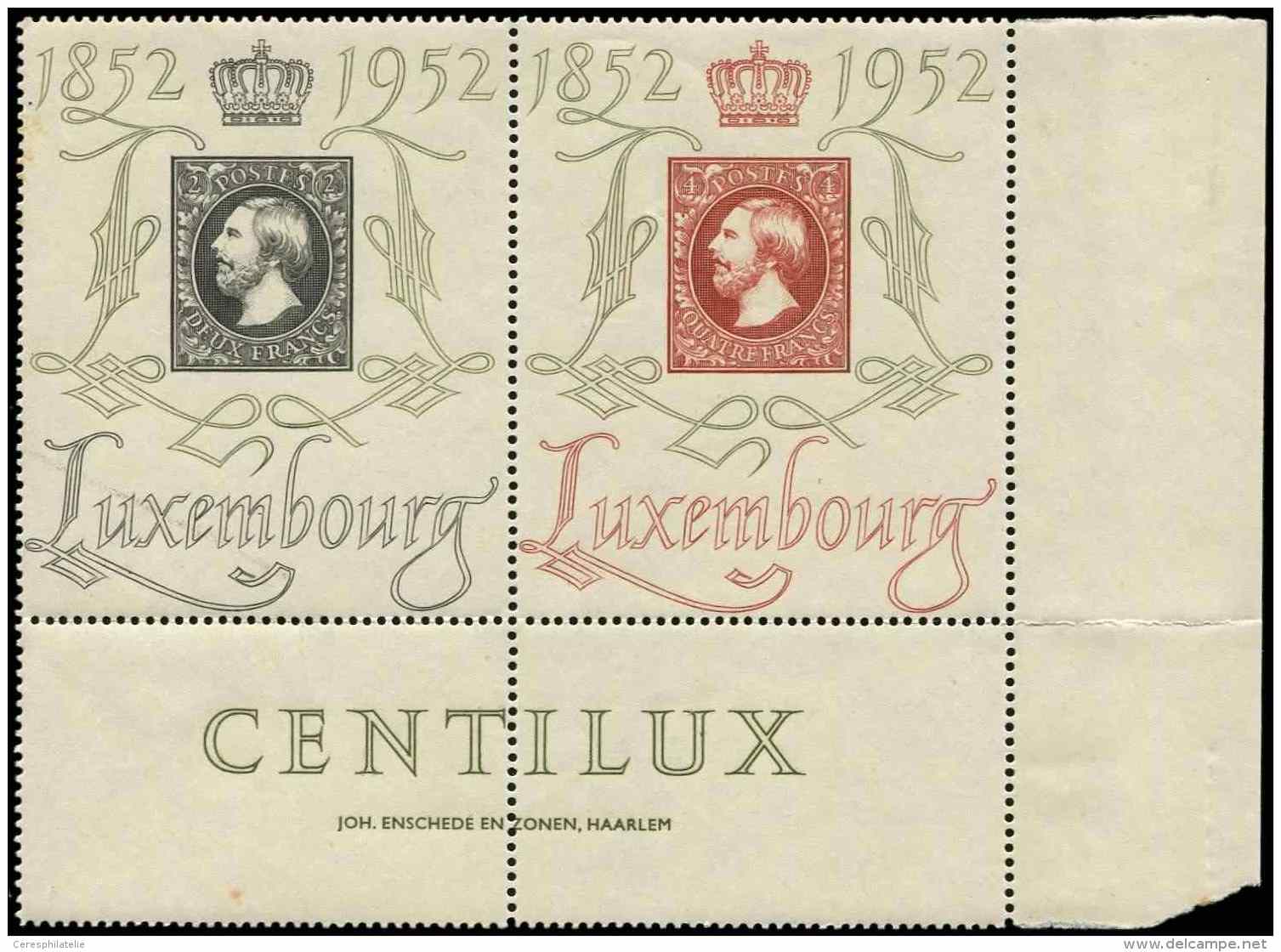 LUXEMBOURG 454A : Centenaire Du Timbre, Diptyque Cdf, TB - Other & Unclassified