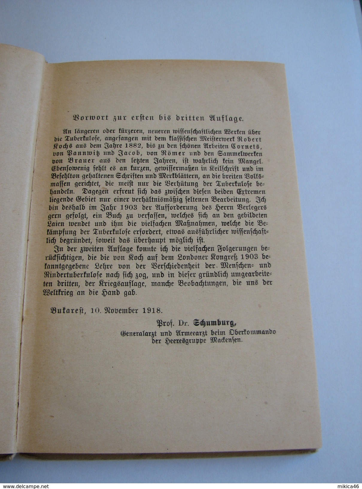 Die Tuberkulose - Schumburg W - 1919 - Libri Vecchi E Da Collezione